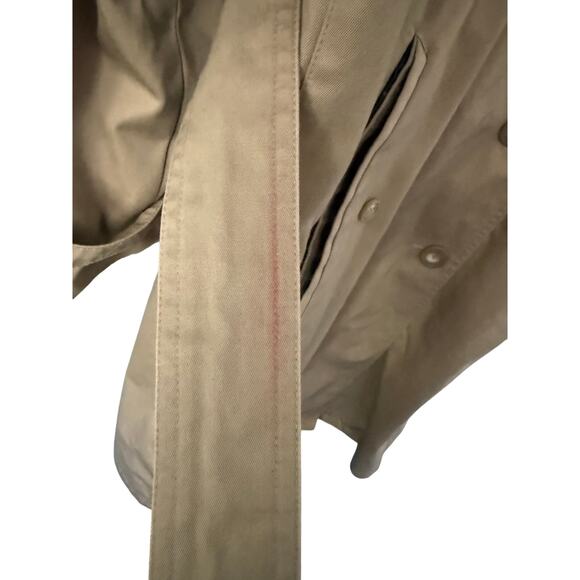 Vintage Chaps Ralph Lauren Men’s 44R Trench Coat Classic Khaki Wool Liner - Picture 7 of 10